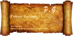 Pakos Galamb névjegykártya